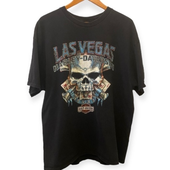 Harley-Davidson Las Vegas T Shirt Skulls 2015 Gambling Biker Motorcycle Mens 2XL - Picture 1 of 10